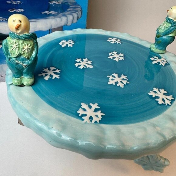 Holiday Snowman Cheese Board 2 Snowman Spreaders Seasonal Elements w/box READ! - Picture 10 of 12